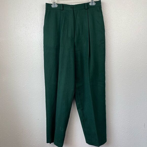 Claude Green Wool Pants Size 10 EUC - Picture 1 of 4